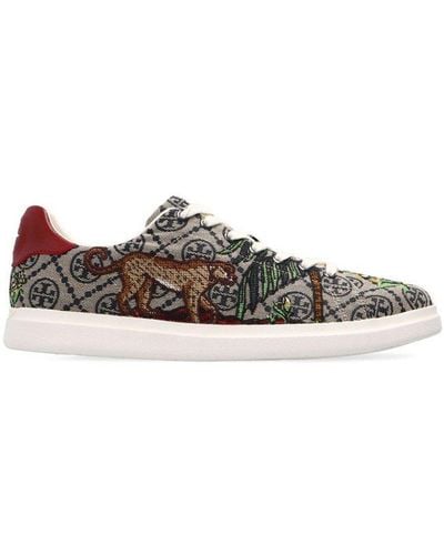 Tory Burch Jacquard Howell Embroidered Court Sneakers - Multicolor