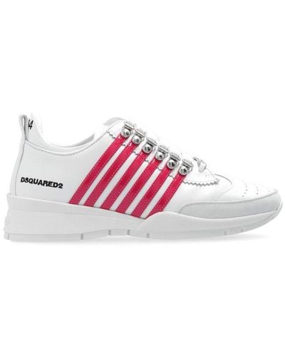 DSquared² Stripe-detailed Lace-up Trainers - Pink