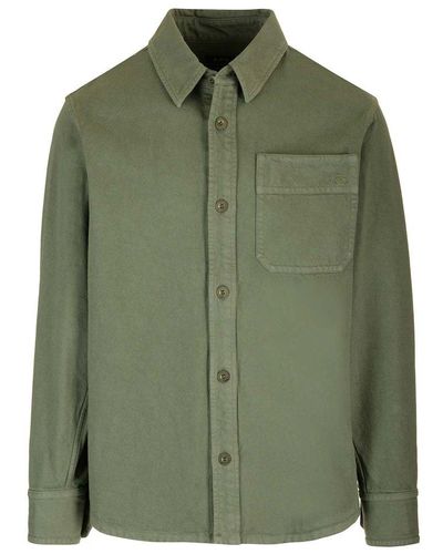 A.P.C. Patch Pocket Long-sleeved Shirt - Green