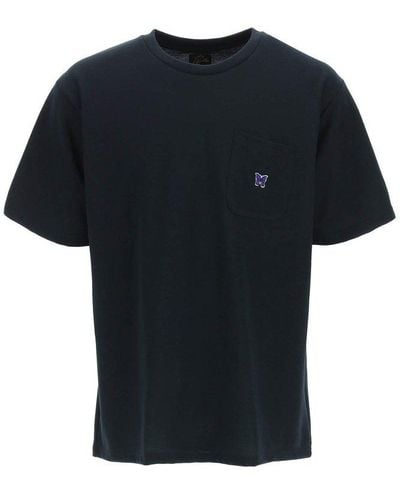Needles Logo Embroidered Short-sleeved T-shirt - Black