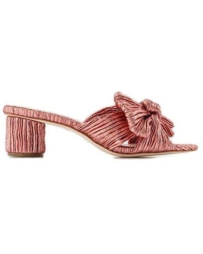 Loeffler Randall 50mm Metallic-effect Plissé Sandals - Pink