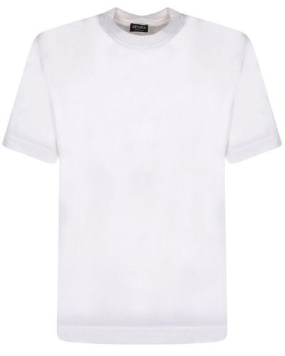 Zegna Crewneck Straight Hem T-shirt - White