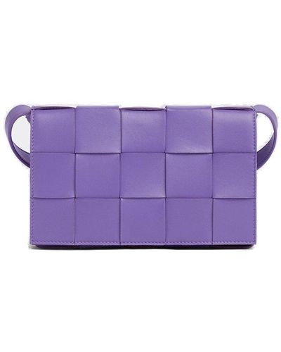 Bottega Veneta Cassette Zipped Shoulder Bag - Purple
