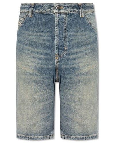 DIESEL D-livery Mid-waisted Denim Shorts - Blue