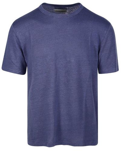 Officine Generale Crewneck Short-sleeved T-shirt - Blue