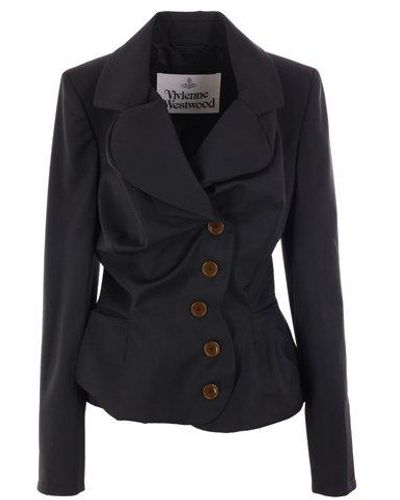 Vivienne Westwood Asymmetric-lapels Buttoned Blazer - Black