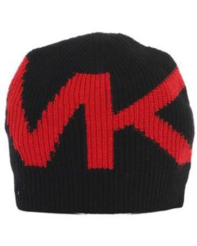Michael Kors Logo Intarsia Knitted Beanie - Red