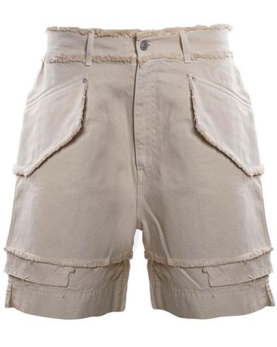 1017 ALYX 9SM Cotton Denim Shorts With Frayed Details - Natural