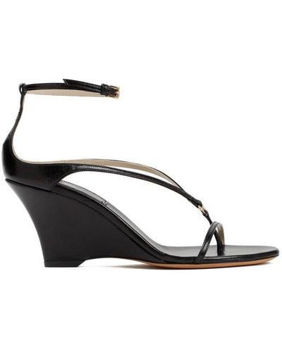 Khaite Marion Buckle-fastened Wedge Sandals - Black