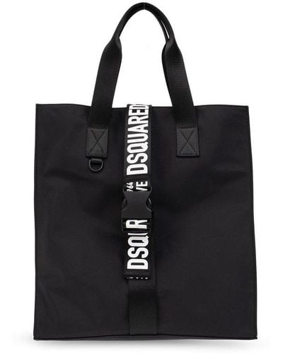 DSquared² Shopper Bag With Logo - Black