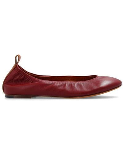 Lanvin Ruch Detailed Slip-on Ballerina Shoes - Red