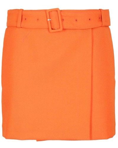 Ami Paris High-waist Straight Hem Mini Skirt - Orange