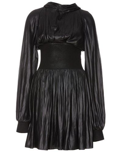 Bottega Veneta Tassel Detail Flared Dress - Black