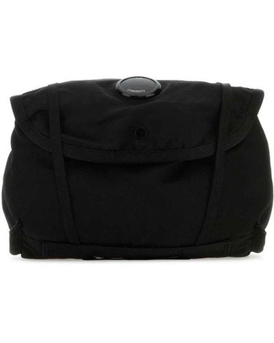 C.P. Company Lens-detailed Foldover Top Belt Bag - Black