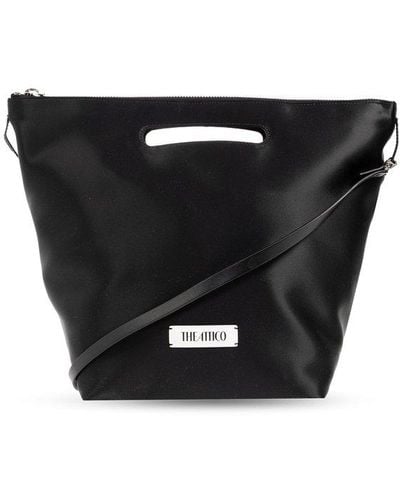 The Attico Logo Patch Zipped Tote Bag - Black