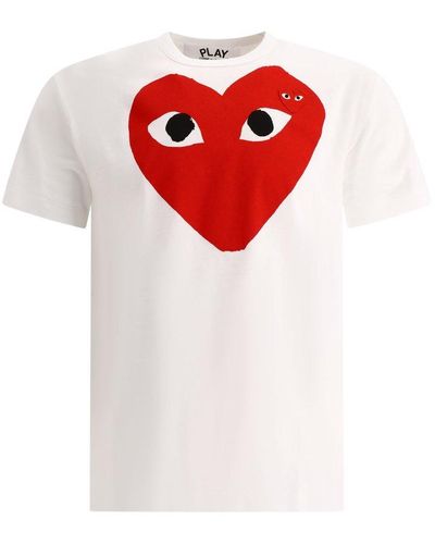 COMME DES GARÇONS PLAY Heart Logo Printed Crewneck T-shirt - Red