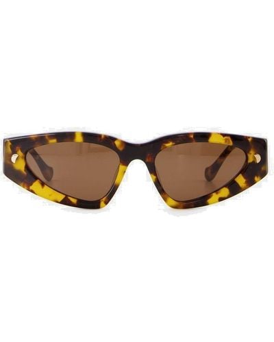 Nanushka Triangle Frame Sunglasses - Brown