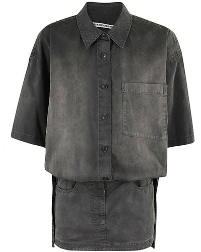 Alexander Wang Mini Shirt Dress - Grey