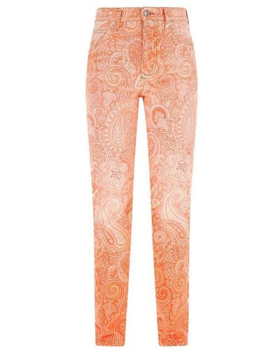 Etro Paisley Print Straight Leg Jeans - Orange