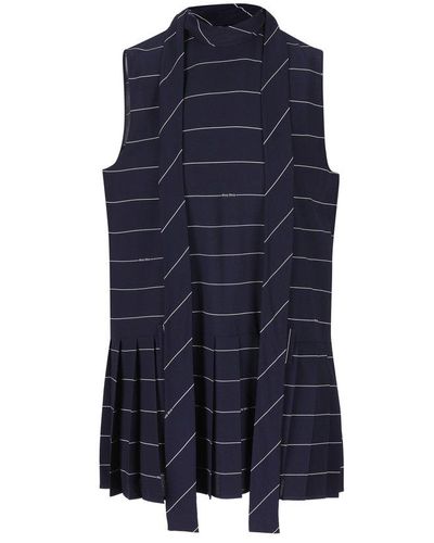 Miu Miu Striped Sleeveless Dress - Blue