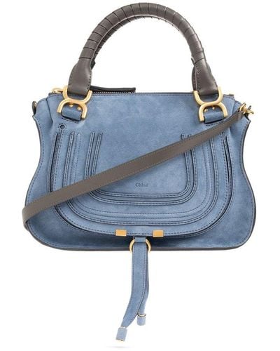 Chloé Marcie Zip-up Top Handle Bag - Blue