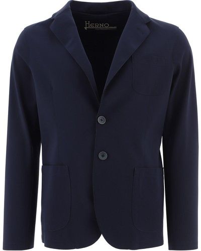 Herno Slim Fit Single-breasted Blazer - Blue