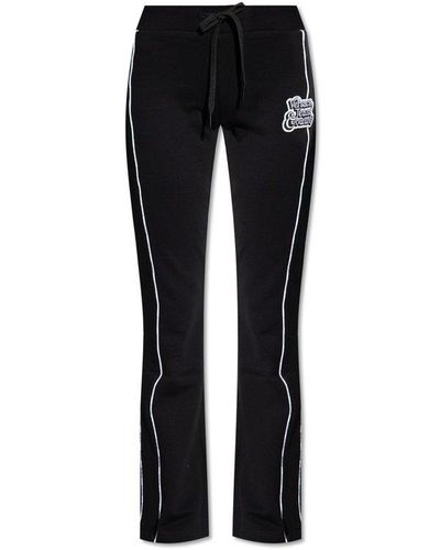 Versace Jeans Couture Logo Patch Drawstring Trousers - Black