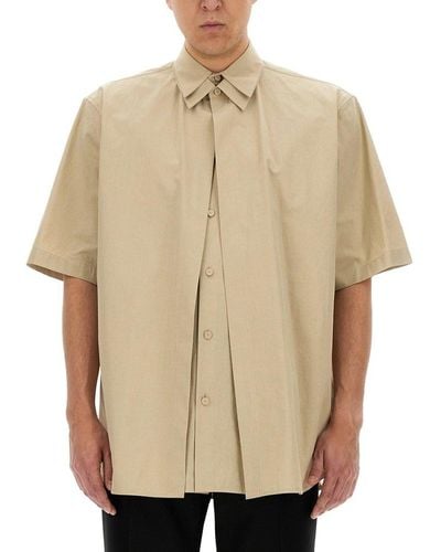 Jil Sander Double Layered Short-sleeved Shirt - Natural