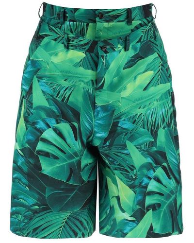 Comme des Garçons Allover Printed Bermuda Shorts - Green