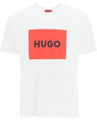 HUGO Dulive T Shirt With Logo Box - Red