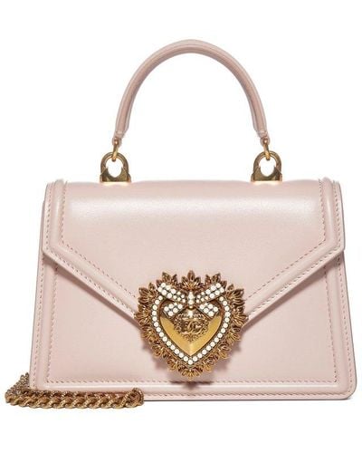 Dolce & Gabbana Devotion Small Leather Bag - Pink
