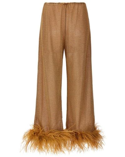 Oséree Lumiere Plumage Trousers - Natural