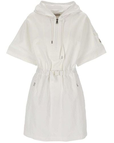 Moncler Drawstring Short-sleeved Dress - White