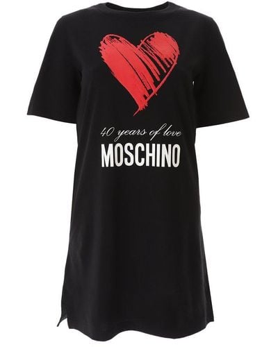 Moschino 40 Years Of Love Crewneck Dress - Black