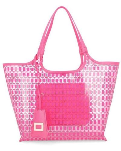 Roger Vivier Geometric-printed Tote Bag - Pink