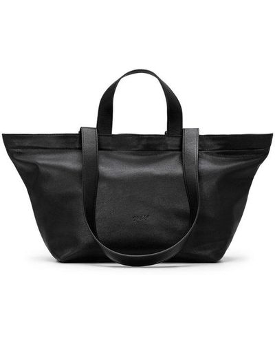 Marsèll Logo Embossed Zipped Tote Bag - Black