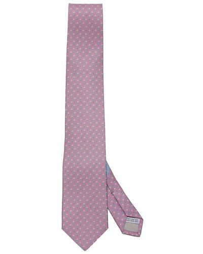 Ferragamo Shark Print Tie - Purple