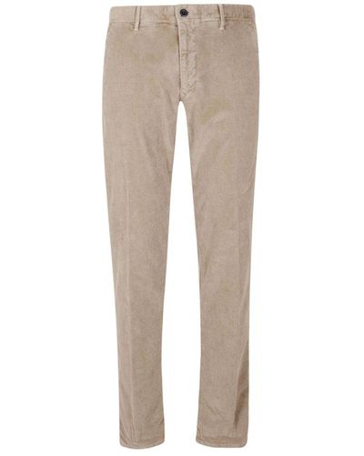 Incotex Mid Rise Corduroy Trousers - Natural