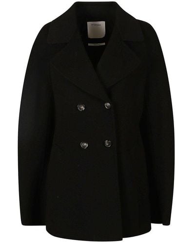 Sportmax Double-breasted Belted Coat - Black