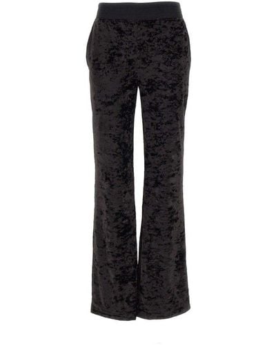 Moschino Jeans Mid-waisted Velvet Trousers - Black