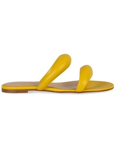Gianvito Rossi Leather Slides - Yellow