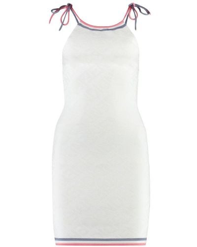 Fendi Jacquard Knit Mini-dress - White