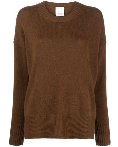 Allude Crewneck Knitted Jumper - Brown
