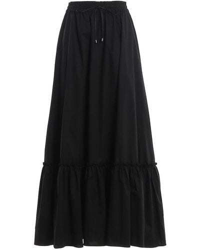 Pinko Flounce Detailed Drawstring Skirt - Black