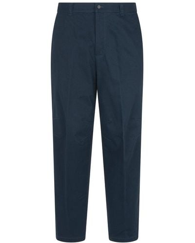 Lanvin Straight Leg Cropped Trousers - Blue