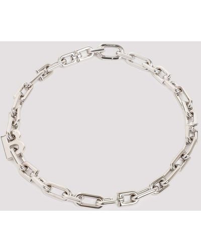 Balenciaga B Chain Thin Necklace - Metallic