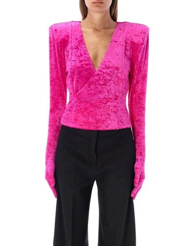 Vetements Velvet Dynasty Top With Gloves - Pink