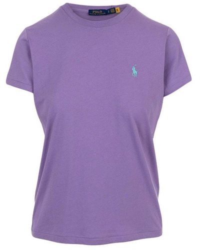 Polo Ralph Lauren T-shirt With Contrasting Pony - Purple