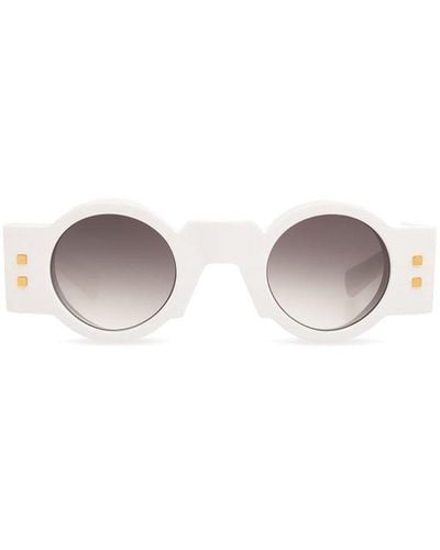 BALMAIN EYEWEAR Round Frame Sunglasses - White