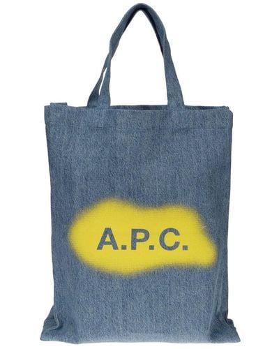 A.P.C. Lou Denim Top Handle Bag - Blue